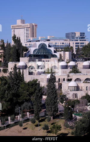 Blick auf die luxuriöse Wohn- Projekt namens David's Village oder Kfar David in den 80ern mit Neo-Oriental Funktion, Mamilla Nachbarschaft, mit Blick auf die Altstadt von Jerusalem Israel Stockfoto