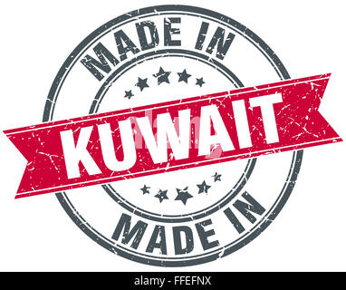 in Kuwait roten runden Vintage Stempel gemacht Stockfoto