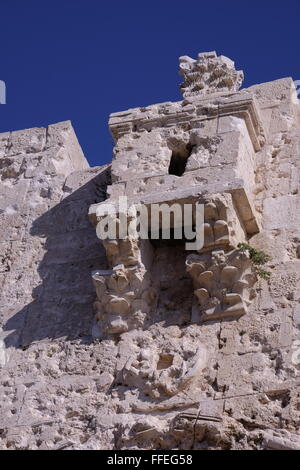 Gerichtsbezirk über Zion Gate auch genannt Bab Harat al-Yahud oder Bab an-Nabi Dawud am südlichen Rand der osmanischen Mauern, die Altstadt von Jerusalem Israel Stockfoto