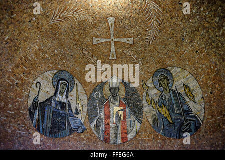 Mosaik der drei Weisen in der Kirche der Benediktinerabtei 1352 oben auf dem Berg Zion in Jerusalem, Israel Stockfoto