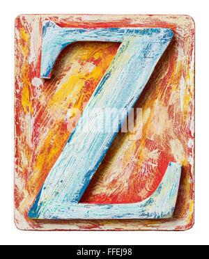 Hölzerne Alphabet Block, Buchstabe Z Stockfoto