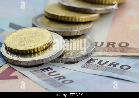 Banknoten und Münzen Bild detail Stockfoto