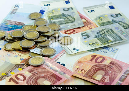 Banknoten und Münzen Bild detail Stockfoto