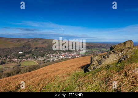 Kirche-Stretton sitzen im Tal zwischen den Long Mynd und Stretton Hügel, Shropshire, England Stockfoto
