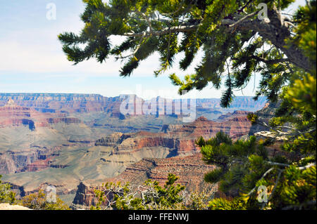 Grand Canyon ist ein steilen Schlucht geschnitzt von Colorado River in Arizona, bewohnte von Indianer bauten Siedlungen Stockfoto