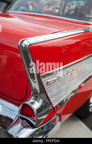 Chevrolet Bel Air Power gleiten auf dem Display bei wöchentlichen Kissimmee Old Town Car cruise, Kissimmee Florida Stockfoto