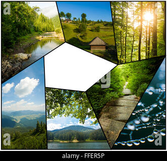 Die Collage der Karpaten Sommerlandschaften Stockfoto