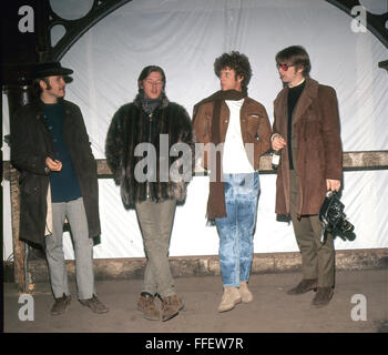 BYRDS uns Rock-Gruppe im Februar 1967. Von links: Dave Crosby, Mike Clarke, Chris Hillman, Roger McGuinn Stockfoto