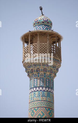 Minarett der Jameh Moschee, Isfahan, Iran Stockfoto