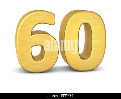 3D Zahl 60 gold Stockfoto