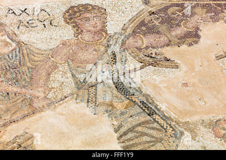Mosaiken im Haus des Achilles (4. Jh.), antike griechische Stadt Kourion, in der Nähe von Limassol, Zypern Stockfoto