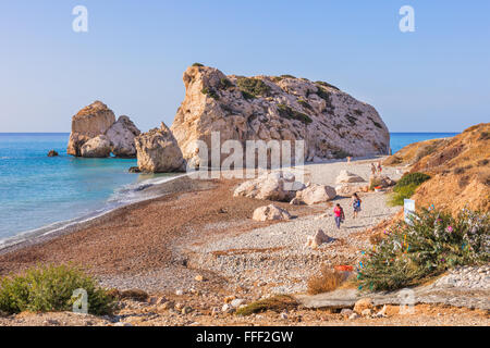 Petra Tou Romiou (Rock der griechischen Aphrodite Felsen), Zypern Stockfoto