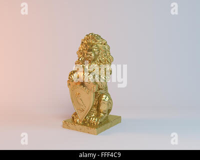 Golden 3D Tier in einer Phase mit hoher Render-Qualität verwendet werden, als Logo, Medaille, Symbol, Form, Symbol, Symbol, Geschäft, Stockfoto