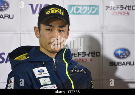 Yuzawa-Machi, Niigata, Japan. 12. Februar 2016. Naoki Yuasa (JPN) Ski Alpin: FIS Alpine Ski-Men es World Cup Yuzawa Naeba Naeba Ski Resort in Yuzawa-Machi, Niigata, Japan. Bildnachweis: AFLO SPORT/Alamy Live-Nachrichten Stockfoto