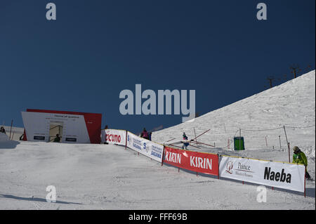 Yuzawa-Machi, Niigata, Japan. 12. Februar 2016. Gesamtansicht Ski Alpin: FIS Alpine Ski Herren Welt Cup Yuzawa Naeba, Vorschau Naeba Ski Resort in Yuzawa-Machi, Niigata, Japan. Bildnachweis: AFLO SPORT/Alamy Live-Nachrichten Stockfoto