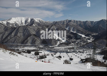 Yuzawa-Machi, Niigata, Japan. 12. Februar 2016. Gesamtansicht Ski Alpin: FIS Alpine Ski Herren Welt Cup Yuzawa Naeba, Vorschau Naeba Ski Resort in Yuzawa-Machi, Niigata, Japan. Bildnachweis: AFLO SPORT/Alamy Live-Nachrichten Stockfoto