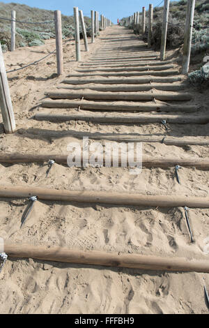 Der Sand Ladder Zugangsweg bis zum nördlichen Ende der Baker Beach in San Francisco, CA, USA Stockfoto