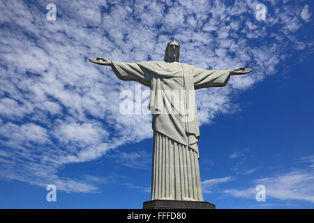 Die Statue von Christus dem Erlöser auf Corcovado, Rio De Janeiro, Brasilien Stockfoto