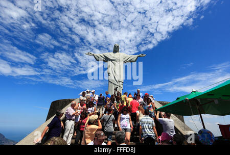 Die Statue von Christus dem Erlöser auf Corcovado, Rio De Janeiro, Brasilien Stockfoto