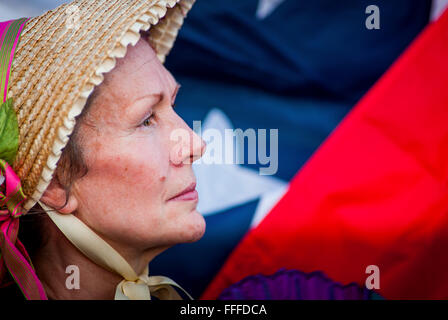 Baseball Reenactors neu ein altmodischer, Kreuzung des 20. Jahrhunderts Baseball Spiel Fort Vancouver, Washington Stockfoto
