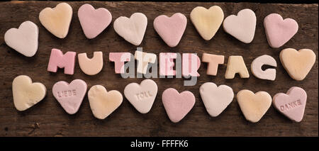 Deutsche Mütter Tag Konzept auf Holz Stockfoto