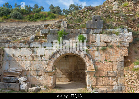 Theater, Ruinen der antiken Nysa am Maeander, Provinz Aydin, Türkei Stockfoto