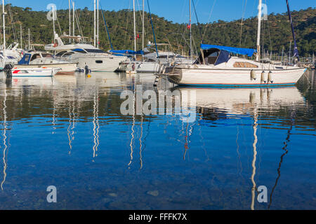 Ägäische Meer Hafen, Fethiye, Provinz Mugla, Türkei Stockfoto