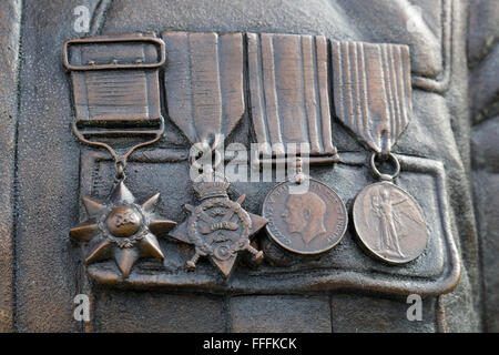 Erinnerung an die Streitkräfte, Sikh Soldaten Medaillen in Bronze Stockfoto