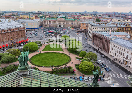 Marienpalast, Ansicht von der Kolonnade der St. Isaaks Kathedrale, Sankt Petersburg, Russland Stockfoto