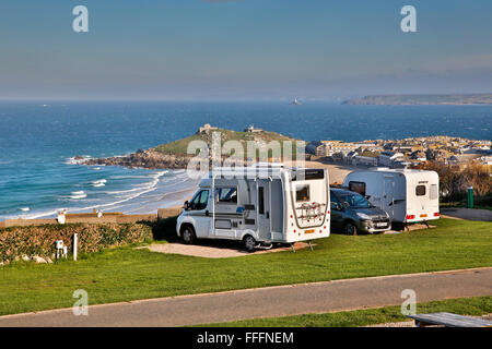 Wohnmobil; Ayr Holiday Park; St Ives; oOrnwall; UK Stockfoto