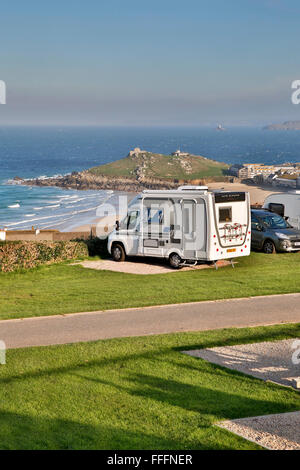 Wohnmobil; Ayr Holiday Park; St Ives; oOrnwall; UK Stockfoto