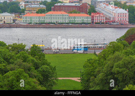 Blick von der Kolonnade der St. Isaaks Kathedrale, Sankt Petersburg, Russland Stockfoto