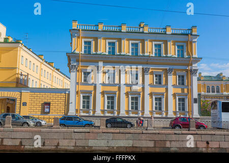 Derzahvin Haus am Fontanka Flußdamm, Sankt Petersburg, Russland Stockfoto