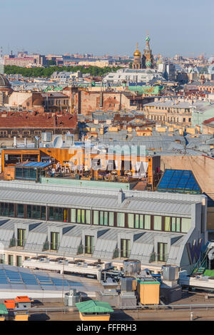 Blick von der Kolonnade der St. Isaaks Kathedrale, Sankt Petersburg, Russland Stockfoto