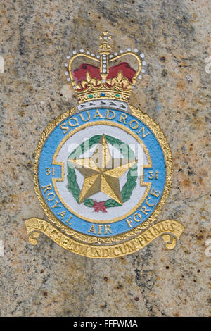 Königliche Luftwaffe Geschwader Abzeichen "In Cælum Indicum Primus" Stockfoto