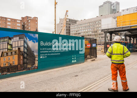 Bau der neuen Proton Beam Therapy Unit am University College London Hospital (UCLH), London, England, Großbritannien Stockfoto