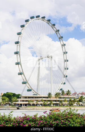 Singapore Flyer, ein großes Riesenrad mit Blick auf die Marina Bay, Singapur Stockfoto