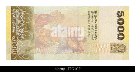 Banknoten 5000 Sri Lanka Rupien Stockfoto