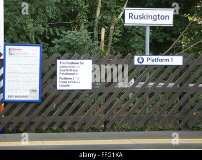 Bahnhof im Dorf Ruskington Lincolnshire England GB 2015 Stockfoto