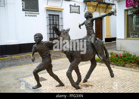 Platero ist ein kleiner Esel die Hauptfigur Platero und ich ein berühmtes Gedicht von Poet Laureate Juan Ramón Jiménez. Moguer. Spanien Stockfoto