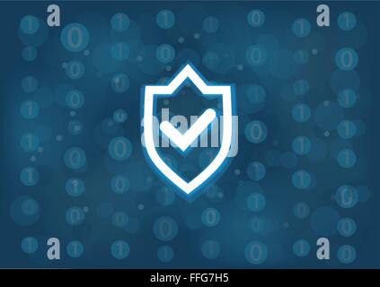 IT-Sicherheit und Schutz-Konzept als Vektor Illustration Hintergrund. Generische binäre Hintergrund Stock Vektor