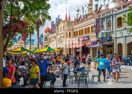 Universal Studios Theme Park Street Szene, Singapur Stockfoto