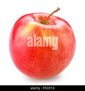 roter Apfel, isoliert auf weiss mit Beschneidungspfad Stockfoto