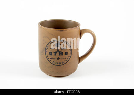 GTMO Souvenirs Guantanamo Bucht Kuba Kaffee-Haferl braun Stockfoto