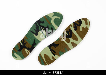 GTMO Souvenirs Guantanamo Bucht Kuba Einlegesohlen Camouflage Stockfoto