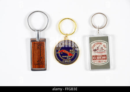 GTMO Souvenirs Guantanamo Bucht Kuba Schlüsselanhänger fobs Stockfoto