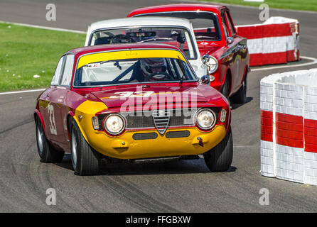 1965 Alfa Romeo 1600 GTA gehört David Fitzsimons und wurde 2015 von Frank Stippler beim Goodwood Revival gefahren Stockfoto