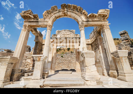 Wunderbare Hadrian-Tempel. In der antiken Stadt Ephesus, Türkei. Stockfoto