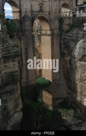 Neue Brücke in Ronda, Andalusien, Spanien. Stockfoto