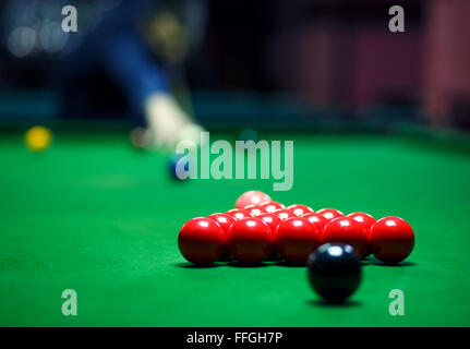 Ball und Snooker-Spieler Stockfoto